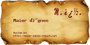 Maier Ágnes névjegykártya